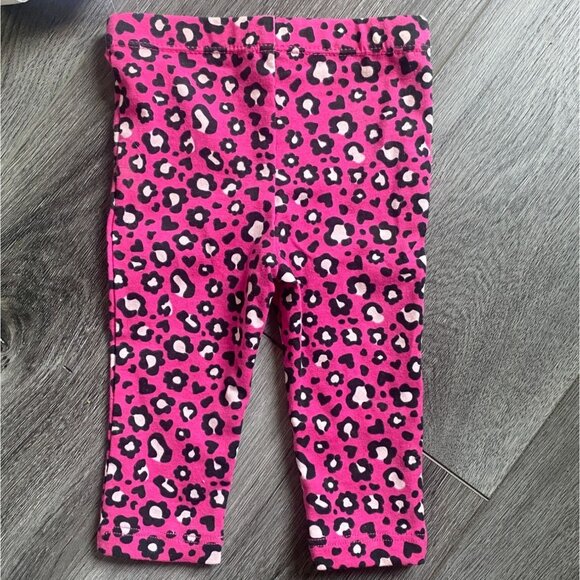 Kids Headquarters Infant Animal Print Leggings-Pink/Black-Sz 3-6 Months-NWT - Picture 4 of 4